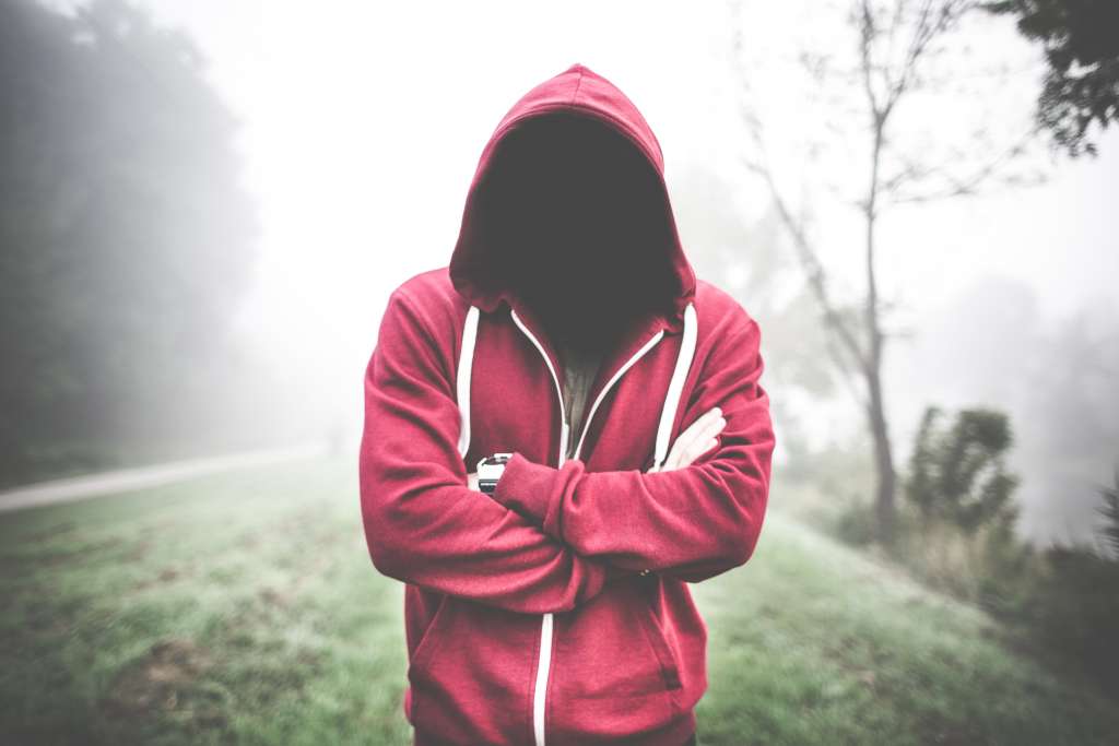 creepy man without a face in a hoodie picjumbo com