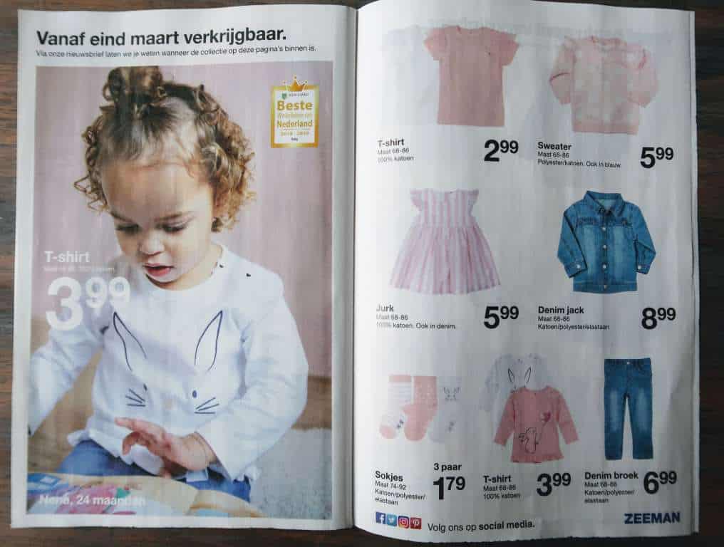 afbeelding Zeeman babyfolder roze meisjeskleding babykleding babycollectie baby folder 2019 - Mama's Meisje blog