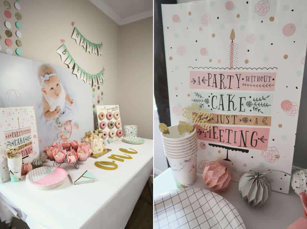 sweet table decoratie versiering inrichten accessoires low budget ali express roze mint mintgroen goud wit meisje - Mama's Meisje blog